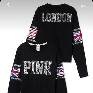 VS PINK NWOT RARE London Lmt Edition Sequins L